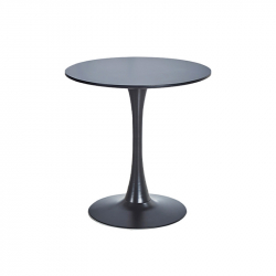 Маса RFG Vassy Black, кръгла, диаметър 120 cm, MDF 25 mm, метална основа, черна