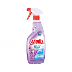 Почистващ продукт Medix Препарат за почистване на стъкла, с помпа, 500 ml, виолетов