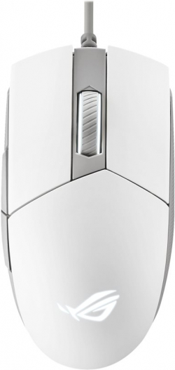 Мишка Asus ROG Strix Impact II, геймърска, с кабел, 6200dpi, бял цвят