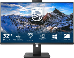 Монитор PHILIPS 326P1H-00 31.5inch IPS WLED 2560x1440, HDMI, DP, USB-C, Черен