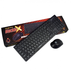 Клавиатура Комплект клавиатура и мишка безжични, Roxpower ST-SKB901, черни