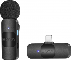 Микрофон Безжична микрофонна система с ревер за iOS с Lightning, BOYA BY-V1