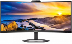 Монитор PHILIPS 34E1C5600HE-00, 34" 3440x1440, VA, Curved, 1ms, Mатов, Speakers, Черен