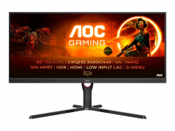Монитор AOC U34G3XM-EU 34" 3440x1440, VA, LED, 1ms, 144Hz, HDMI, Display Port