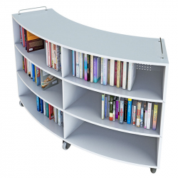 Продукт RFG Библиотечен стелаж Active Book, с колелца, овална форма
