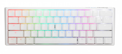 Клавиатура Ducky One 3, геймърска, механична, Cherry MX Speed Silver, RGB, бяла