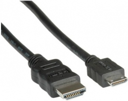 Кабел/адаптер Roline HDMI кабел, HDMI Type-A  -  HDMI Type C-mini, 2 м, черен