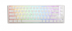 Клавиатура Ducky One 3, геймърска, механична, Cherry MX Blue, RGB, бяла