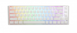 Клавиатура Ducky One 3, геймърска, механична, Cherry MX Clear, RGB, бяла