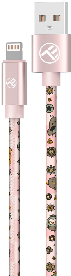 Кабел/адаптер Tellur Graffiti кабел за данни, USB-A - Lightning, 3A, 1 м, розов
