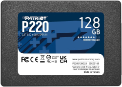 Хард диск / SSD Patriot P220, 128 GB, 2,5", SATA 3 6Gb/s, 480 MB/s, 550 MB/s