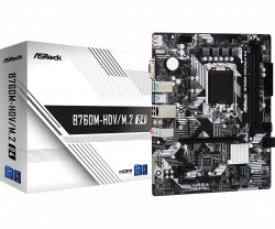 Дънна платка ASRock B760M-HDV/M.2 D4, LGA1700, 2хDDR4, 3200 MHz, Micro ATX