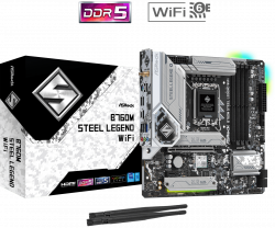 Дънна платка ASROCK B760M STEEL LEGEND WIFI, LGA1700, 4xDDR4, 4800MHz, Micro ATX