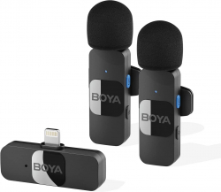 Микрофон Безжична микрофонна система с ревер за iOS с Lightning, BOYA BY-V2