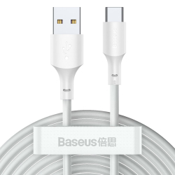 Кабел/адаптер Кабел Baseus TZCATZJ-02 USB-A към USB-C, 40W, 5A, 480Mbps, 1.5м, Бял