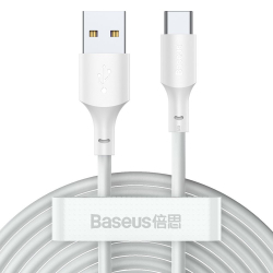 Кабел Baseus TZCATZJ-02 USB-A към USB-C, 40W, 5A, 480Mbps, 1.5м, Бял