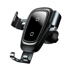 Принадлежност за смартфон Поставка за телефон за кола с безжично зареждане Baseus Metal Gravity Car Mount Phone