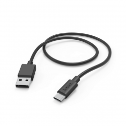 Кабел/адаптер Кабел HAMA, USB-C - USB 2.0 А мъжко, 1 м, 480Мbit, 3А, Черен