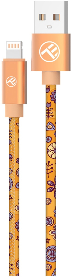 Кабел/адаптер Tellur Graffiti кабел за данни, USB-A - Lightning, 3A, 1 м, оранжев