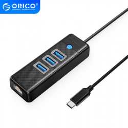 USB Хъб Orico хъб - 3xUSB3.1 + LAN 1000M - PW3UR-C3-015-BK