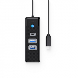 USB Хъб Orico PWC2U-C3-015-BK, USB Type-C, 92.9x30.6x19.5мм, 15см, черен