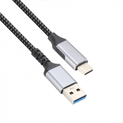 Кабел/адаптер VCom Кабел USB 3.2 Gen2 Тype-C - USB AM, 10Gbps, Black - CU401M-1m