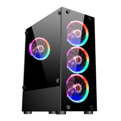 Кутия 1stPlayer Кутия Case ATX - Fire Dancing V2-A RGB - 4 fans included