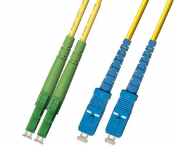 Оптична пач корда LC/APC-SC/UPC, Сингъл мод 9-125, Дуплекс, 3мм, 1м