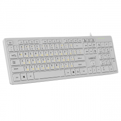 Клавиатура Makki KB-C14, кирилизирана, USB, Бяла
