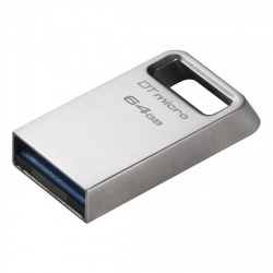 USB флаш памет Kingston DataTraveler Micro, 64GB, USB 3.2, Сребрист