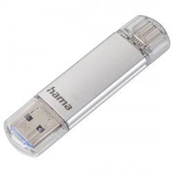 USB флаш памет HAMA C-Laeta, 128GB, USB-A,USB-C, 40MB/s, Сребриста