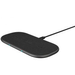 Принадлежност за смартфон Безжично зарядно RAPOO XC260, Qi, Двойно, 7.5W-10W, Черен