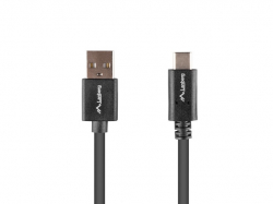 Кабел/адаптер Lanberg USB-C(M) -- USB-A(M) 2.0 cable 1m QC, black BOX