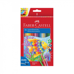 Канцеларски продукт Faber-Castell Акварелни моливи, 36 цвята, с включена четка