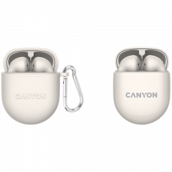 Слушалки Canyon TWS-6, Bluetooth, с микрофон, в ухо, бежов цвят