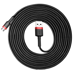 Кабел/адаптер Baseus Cafule USB към micro USB 2A 3м CAMKLF-H91 - черен-червено
