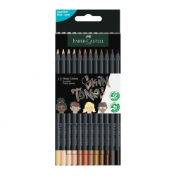 Канцеларски продукт Faber-Castell Цветни моливи Black Edition, телесни нюанси, 12 цвята