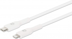 Кабел/адаптер MANHATTAN 394529 :: Kабел USB Type C към 8-Pin Lightning за iPhone, iPad и iPod, 2.0 м, бял на най-ниска цени