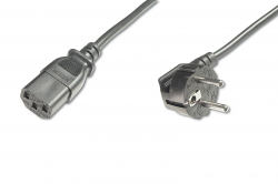 Кабел/адаптер ASSMANN AK-440100-018-S :: захранващ кабел с ъглов накрайник, черен цвят, 1.8м