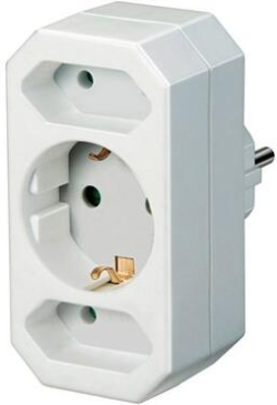 Контакт Адаптер за контакт 2x 2P Евро контакт и 1x 2P+E Бял - Brennenstuhl Adapterstecker BS1508050