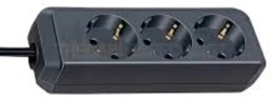 Контакт Разклонител 3x 2P+E с кабел 1.5m Черен - Brennenstuhl Eco-line BS1158620015