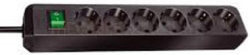Контакт Разклонител 6x 2P+E с ключ и кабел 1.5 m Черен - Brennenstuhl Eco-line BS1159500015