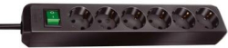 Контакт Разклонител 6x 2P+E с ключ и кабел 3m Черен - Brennenstuhl Eco-line BS1159500400