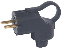 Продукт Щепсел 2P+E 16A с ринг и кабел на 90° IP44 Черен - Legrand Helium 50252