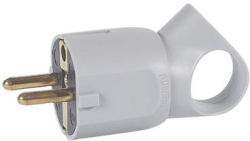 Продукт Щепсел 2P+E 16A с ринг и кабел на 45° Сив - Legrand Helium 50324