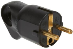 Продукт Щепсел 2P+E 16A с ринг и кабел на 45° Черен - Legrand Helium 50328