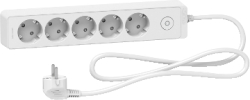 Контакт Разклонител шуко 5x 2P+E с ключ и кабел 1.5m Бял - SCHNEIDER ELECTRIC Unica ST9451W