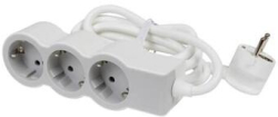 Контакт Разклонител 3x 2P+E Шуко, с кабел 5m, цвят Бял - Legrand Standart 694567