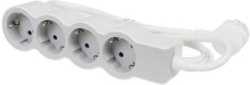 Контакт Разклонител 4x 2P+E Шуко, с кабел 3m, цвят Бял - Legrand Standart 694561