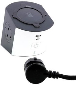 Контакт Разклонител COR, 2X2P+E, безжично зарядно, USB A+C, с кабел 2 м - Legrand Corner 694506